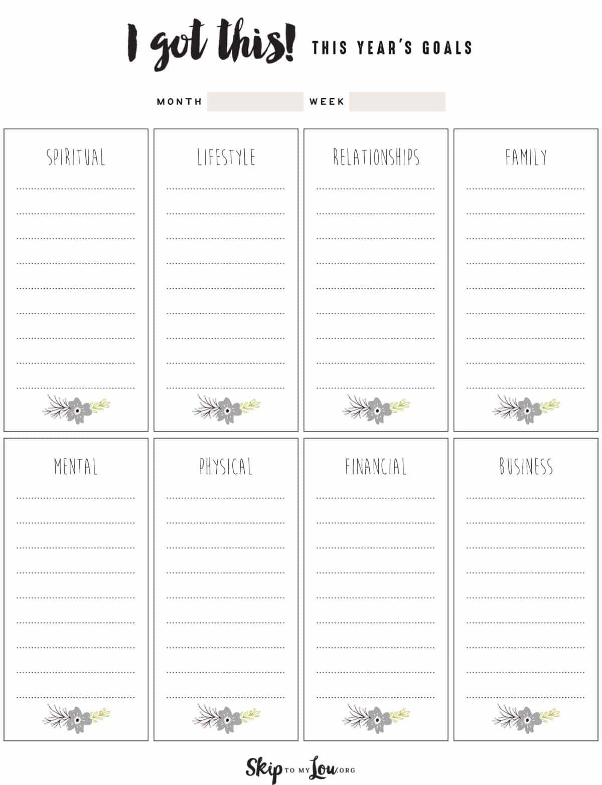 Free Goal Setting Worksheets | Skip To My Lou - Free Printable Goal Setting Worksheets For Students
