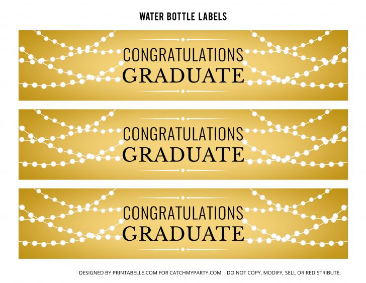 Free Printable Water Bottle Labels Graduation