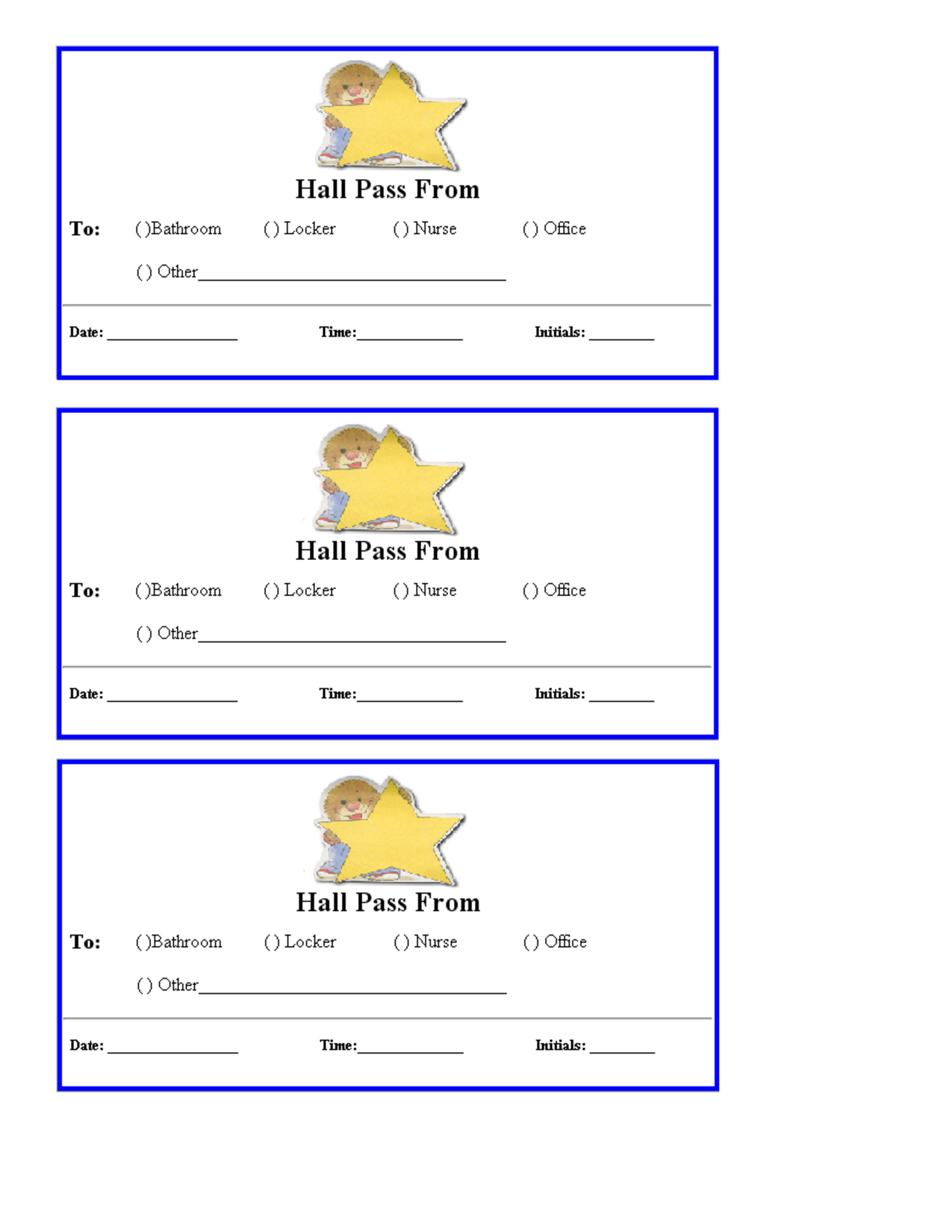 Free Hall Passes For School | Teacher Printables School Hall Passes - Free Printable Hall Pass Template