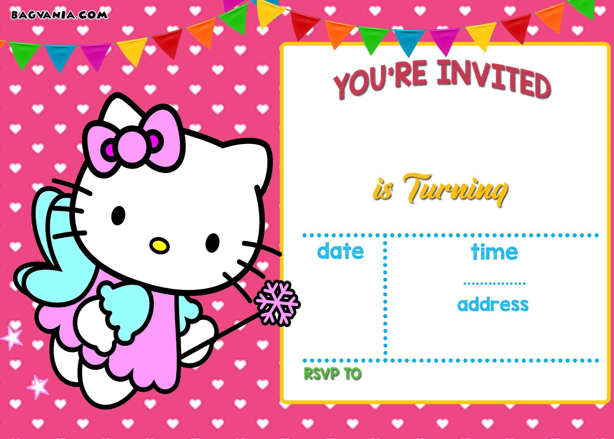 Free Hello Kitty Invitation Templates | Free Printable Birthday - Printable Invitation Templates Free Download