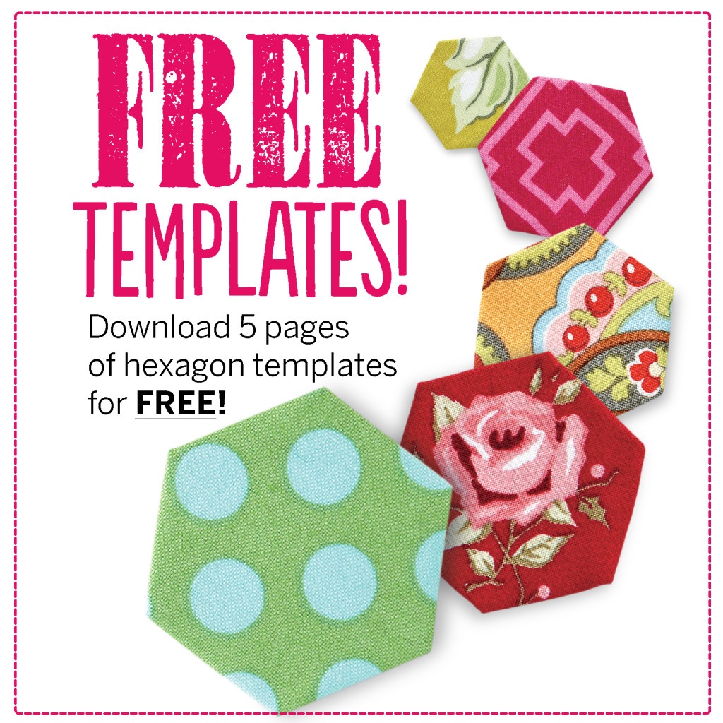 Free Hexagon Template Download + 13 Hexagon Quilt Pattern Ideas - Free Printable Quilting Stencils