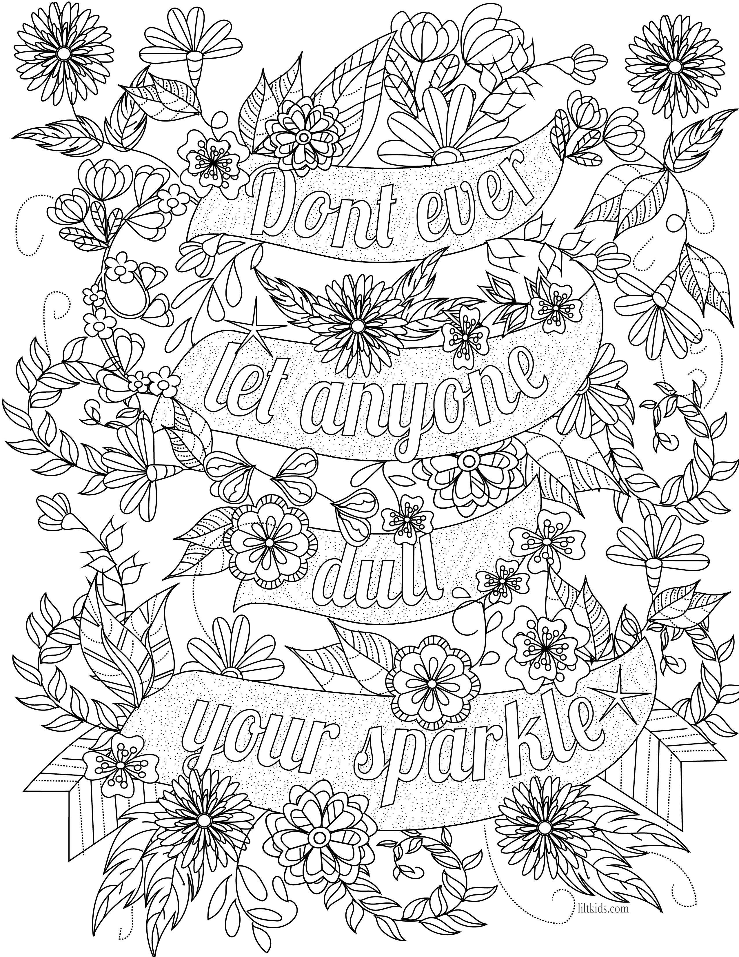 Free Inspirational Quote Adult Coloring Book Image From Liltkids - Free Printable Inspirational Coloring Pages