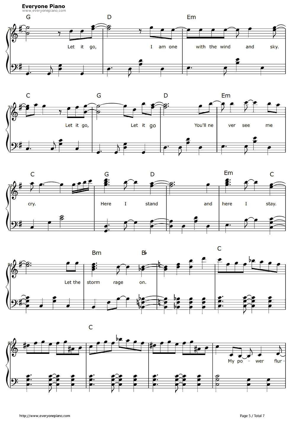 Free Let It Go Easy Version-Frozen Theme Sheet Music Preview 5 - Let It Go Violin Sheet Music Free Printable