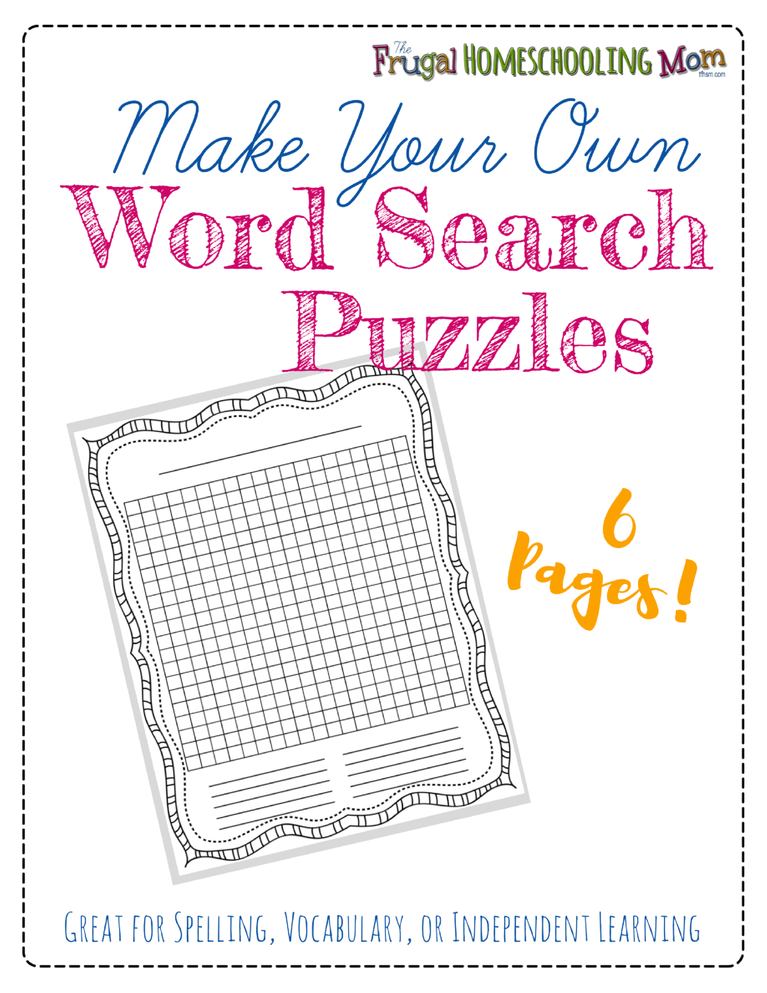 Free &amp;quot;make-Your-Own&amp;quot; Printable Wordsearch Puzzles – The Frugal - Free Printable Make Your Own Word Search