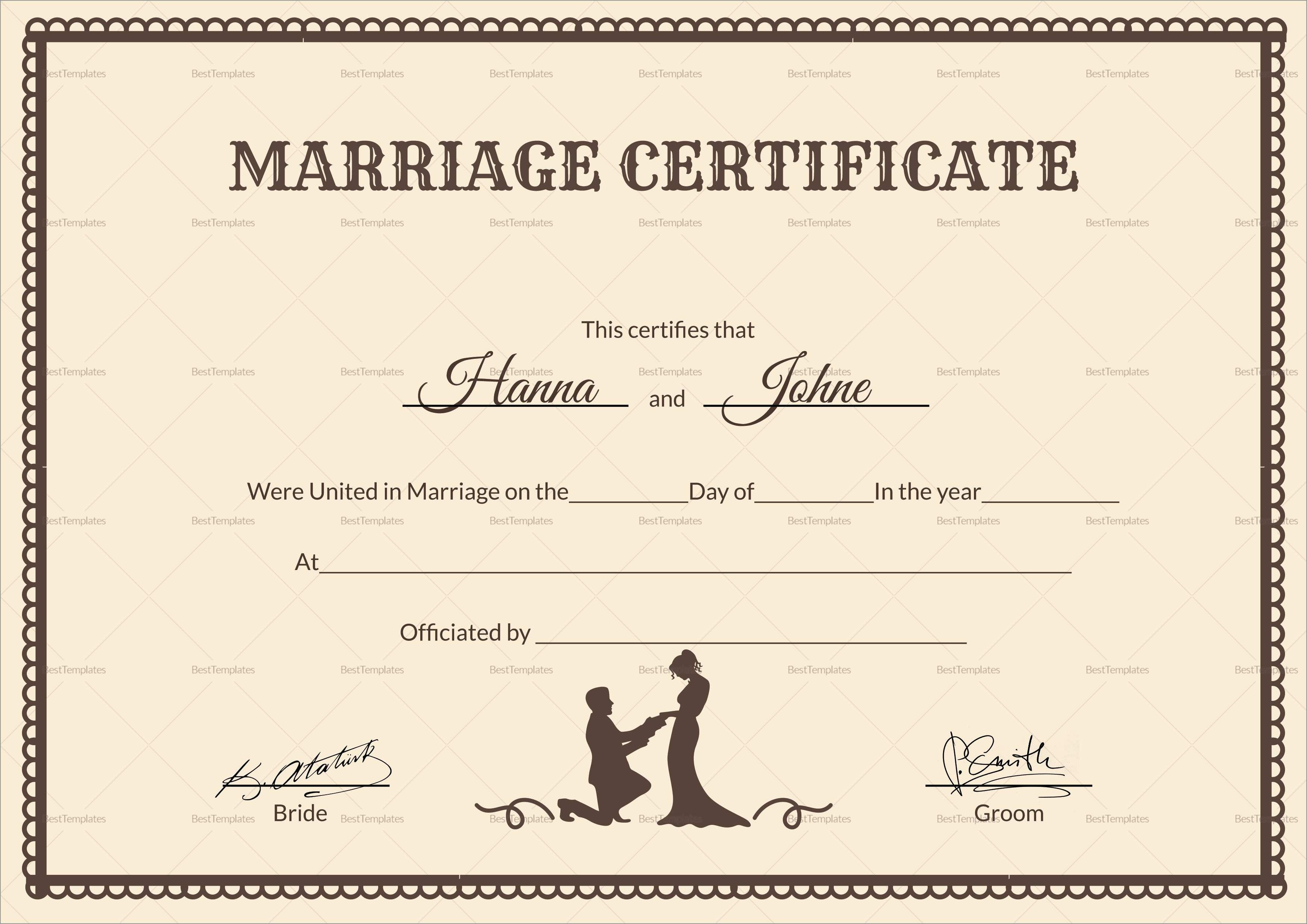 Free Marriage Certificate Template Word Amazing Printable Marriage - Free Printable Wedding Certificates
