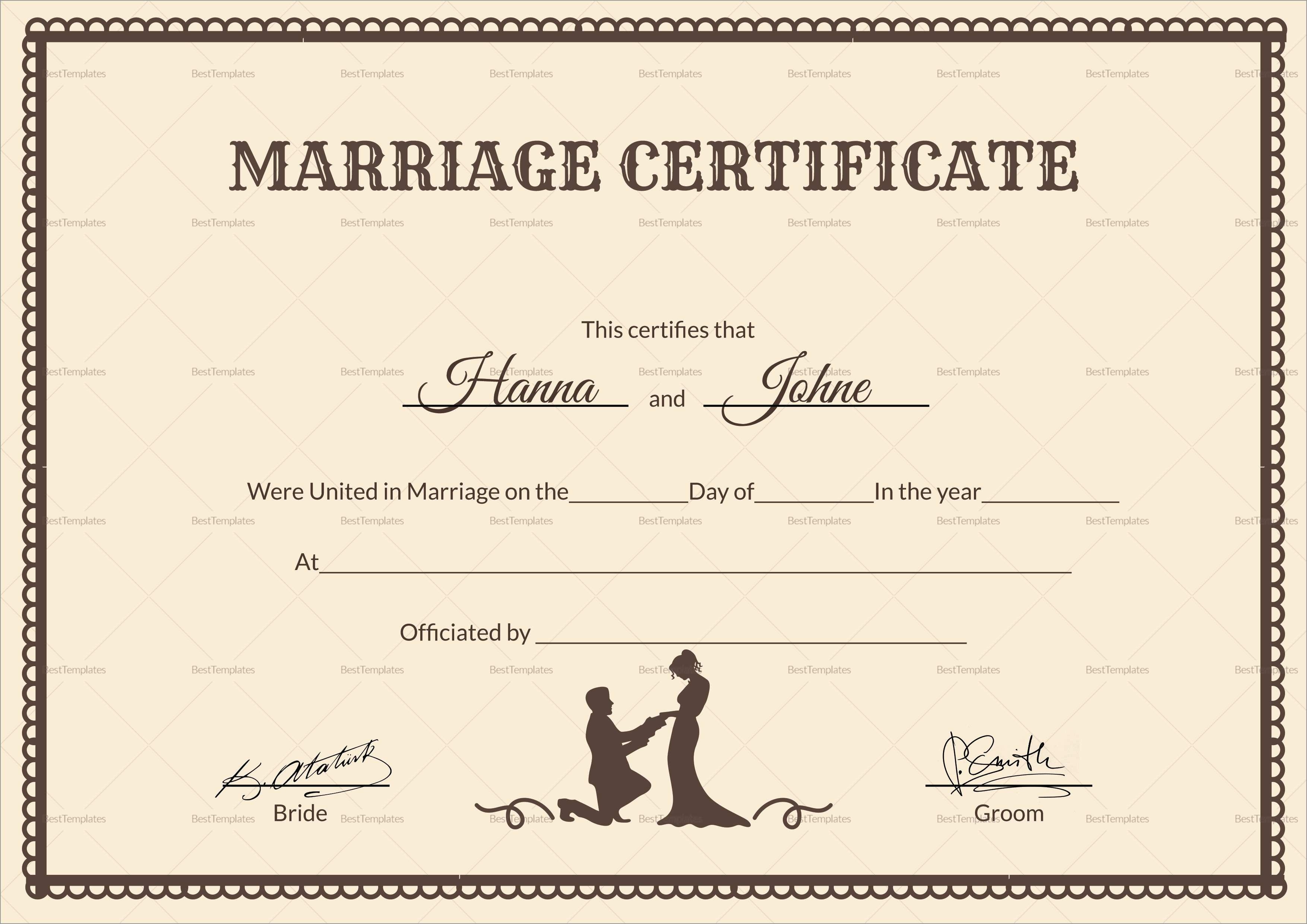 Free Printable Wedding Certificates Free Printable