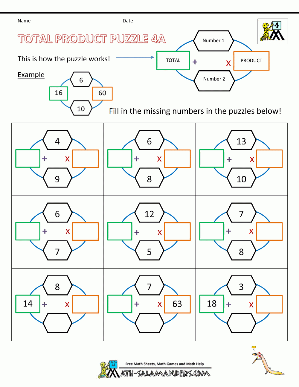 Free Math Puzzles 4Th Grade - Free Printable Fun Math Worksheets For 4Th Grade