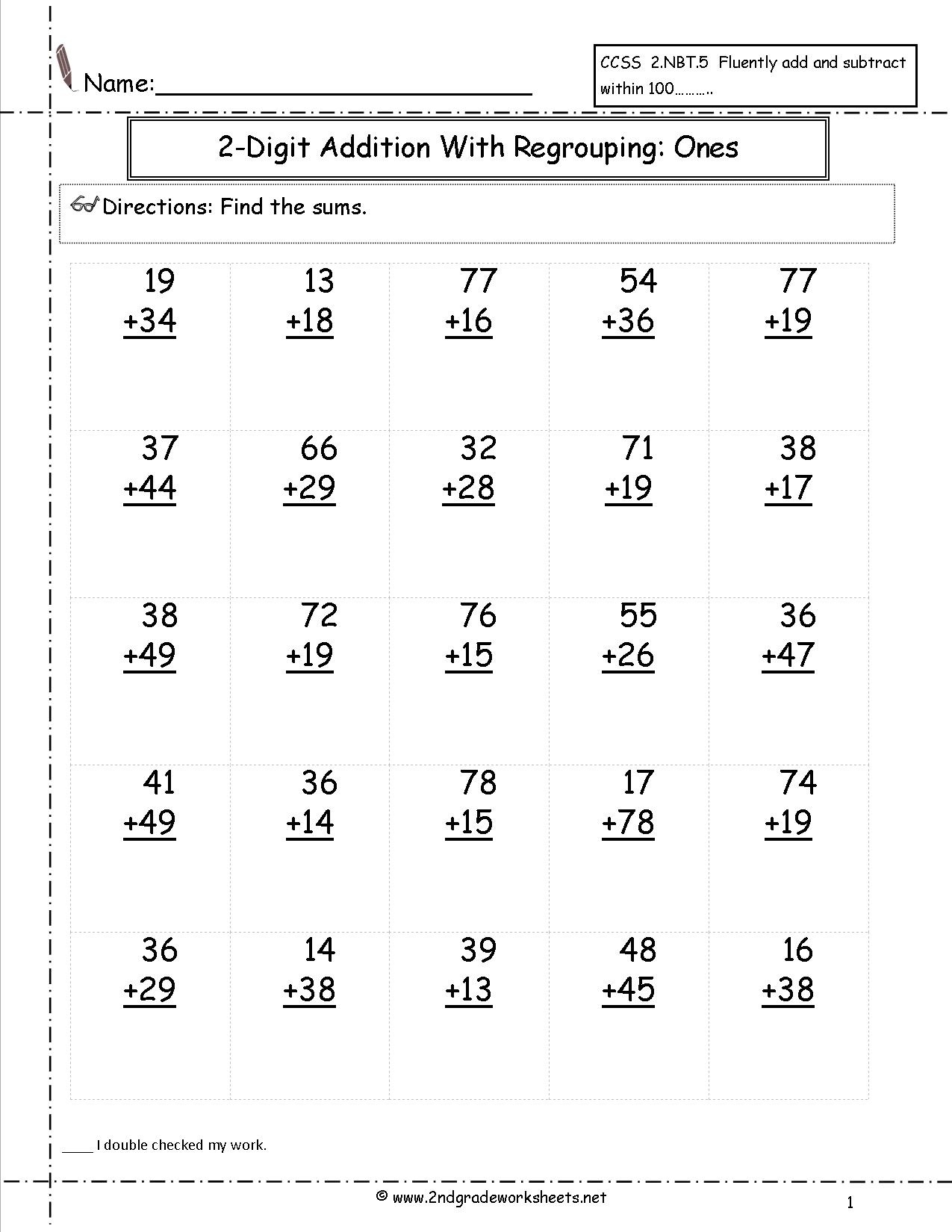 Free Printable Second Grade Math Worksheets Free Printable