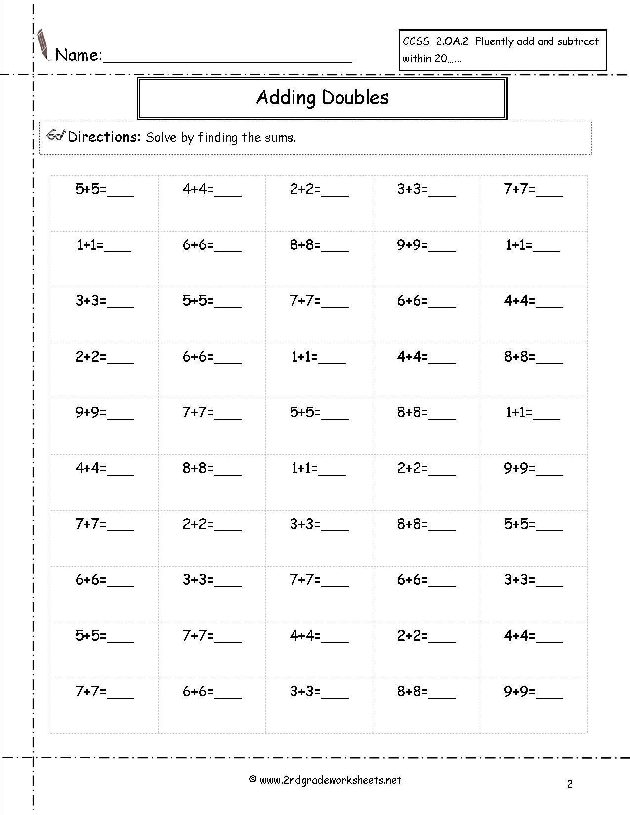 Free Math Worksheets And Printouts - Free Printable Second Grade Worksheets