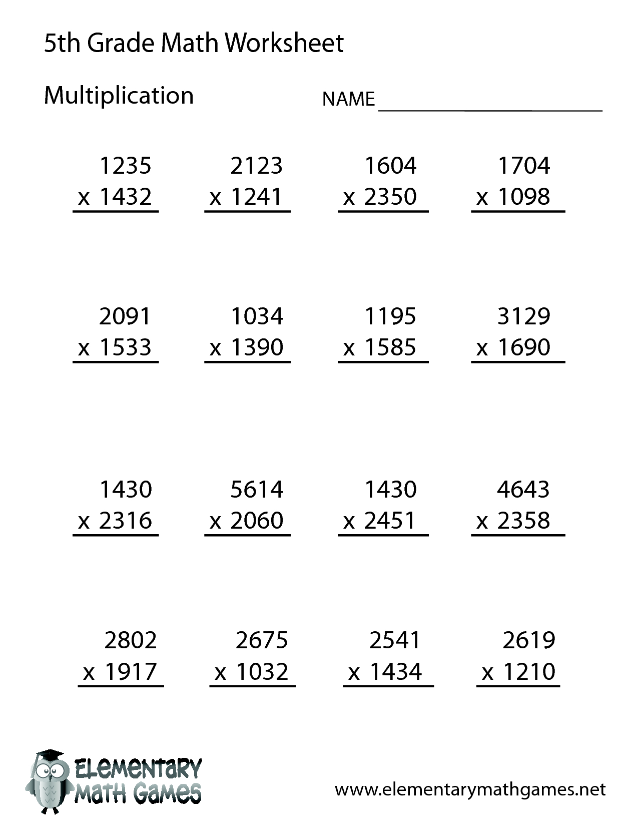 Free Math Worksheets For 5Th Grade | 5Th Grade Math Worksheet - Free Printable Multiplication Worksheets For 5Th Grade