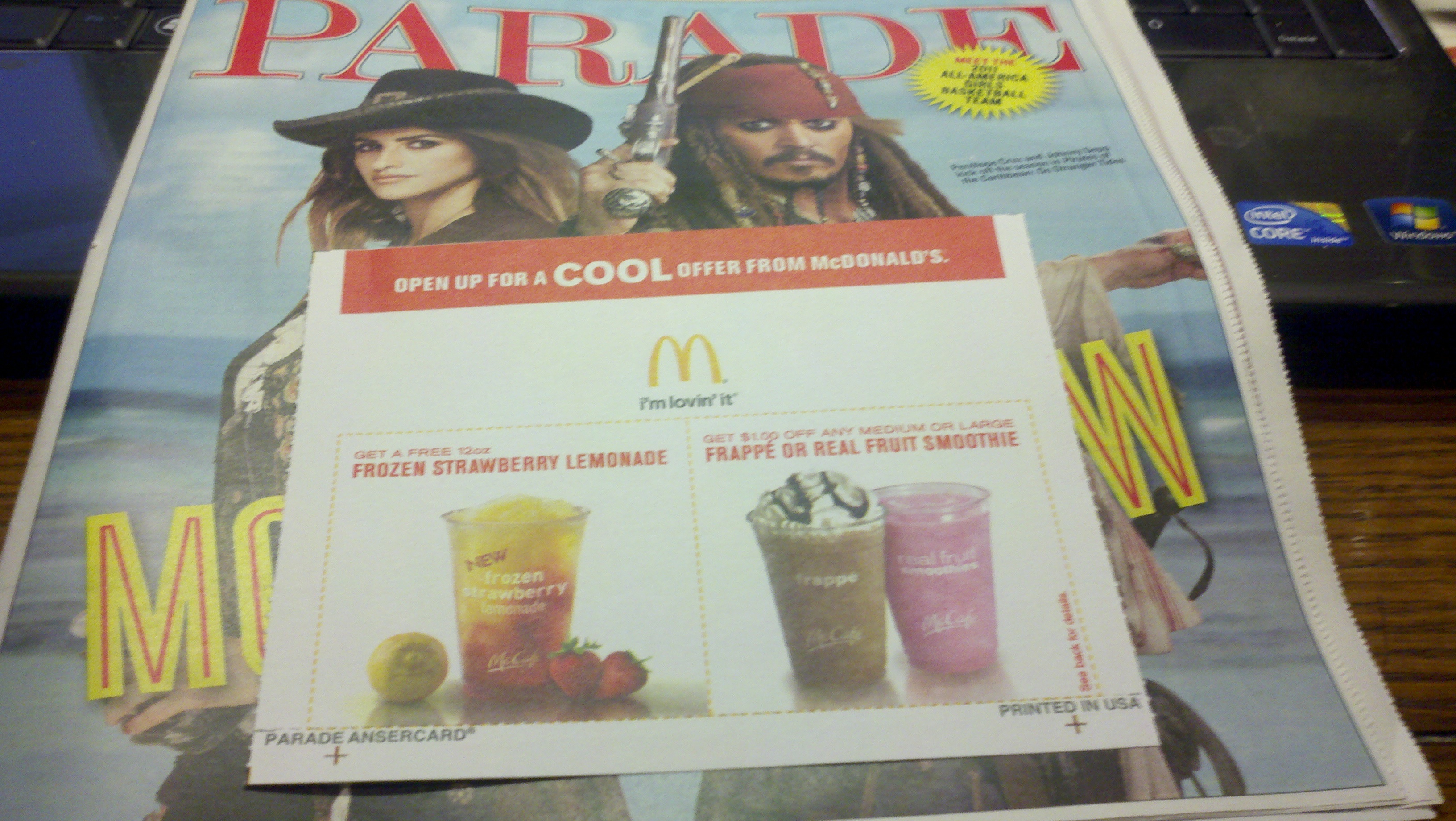 Free Mcdonald&amp;#039;s Frozen Strawberry Lemonade Coupon In The Parade - Free Mcdonalds Smoothie Printable Coupon