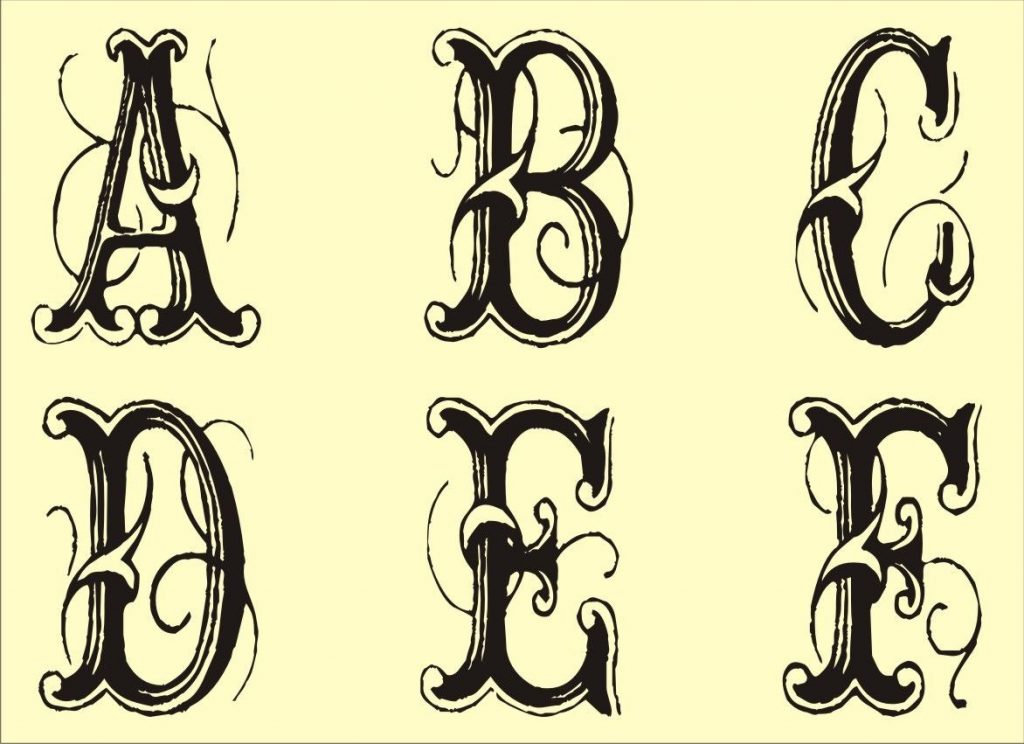 Free Monogram Stencils Printable Tattoo Art Alphabet Stencils