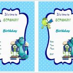 Free Monster Invitation Template Great 8 Best Of Monster Birthday   Free Printable Monsters Inc Birthday Invitations