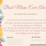Free Mother's Day Printable Certificate Awards For Mom And Grandma   Free Printable Halloween Award Certificates