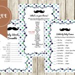Free Mustache Baby Shower Games   Baby Shower Ideas   Themes   Games   Free Printable Baby Shower Game What's In Your Purse