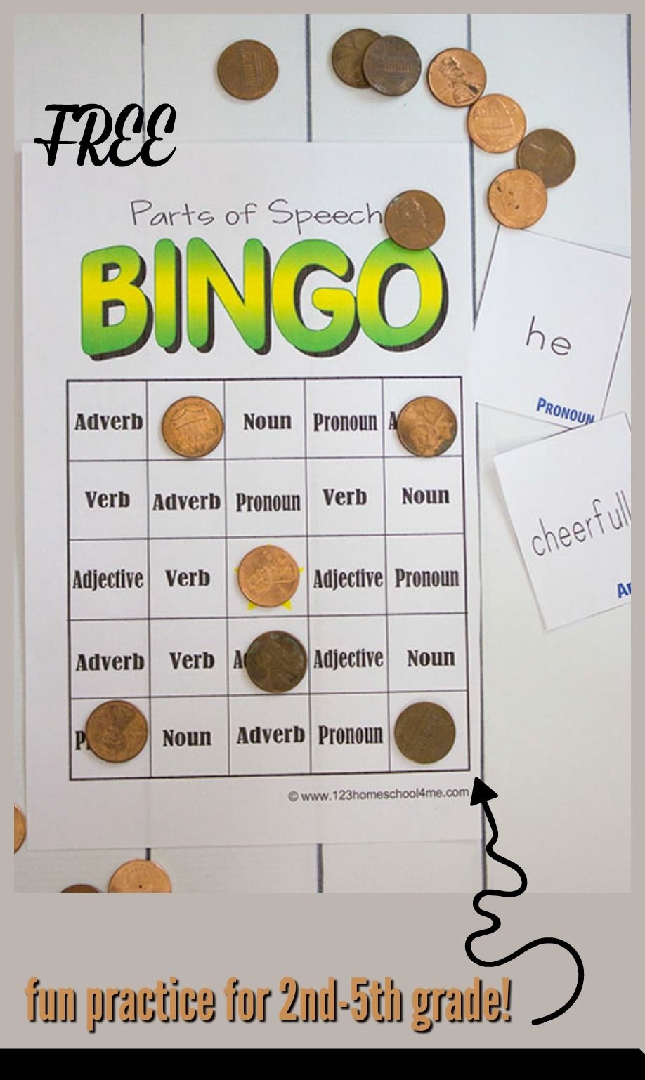 Free Parts Of Speech Game | Education | Parts Of Speech Games, Parts - Free Printable Parts Of Speech Bingo