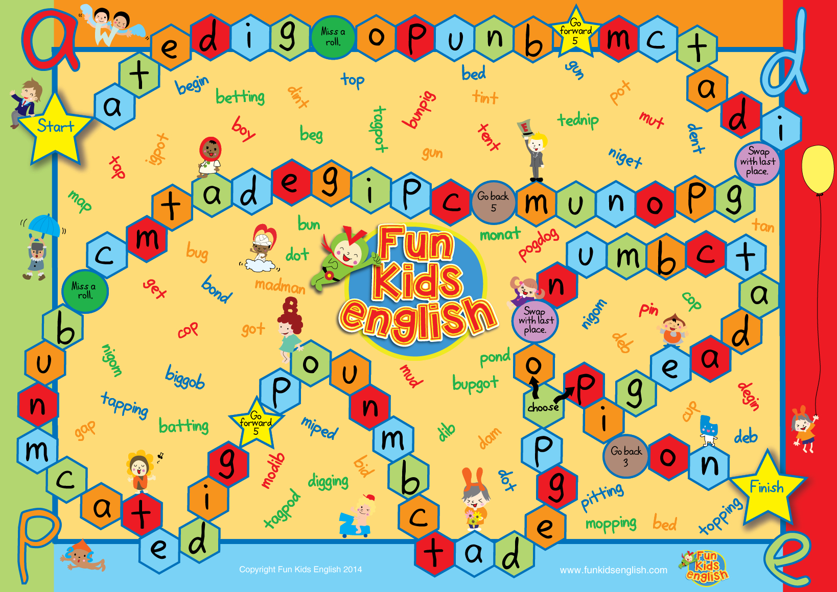 Free Phonics Board Games: Children&amp;#039;s Songs, Children&amp;#039;s Phonics - Free Printable Board Games