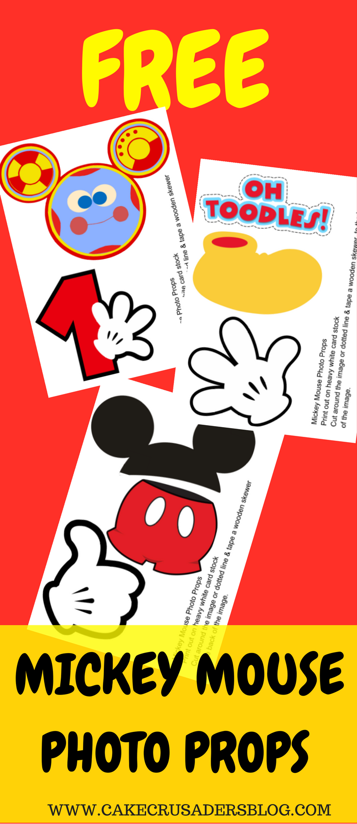 Free Photo Props Mickey Mouse Printable &amp; Templates | Photo Booth - Free Mickey Mouse Printable Templates