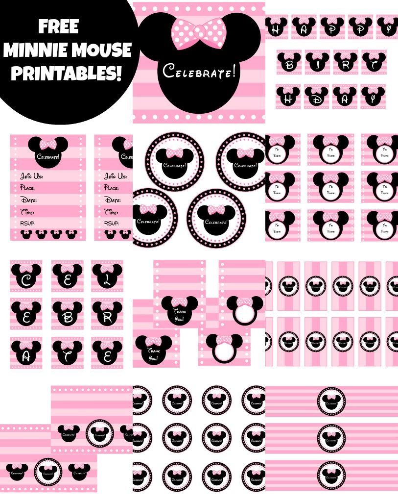 Free Pink Minnie Mouse Birthday Party Printables | Minnie ♥ Micky - Free Printable Mickey Mouse Birthday Banner