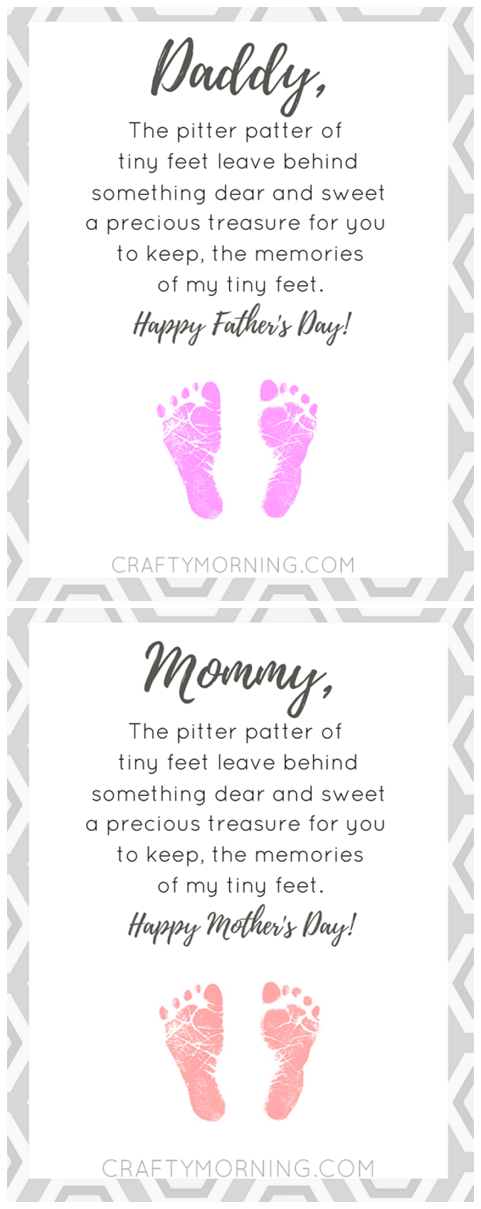 Free Pitter Patter Of Tiny Feet Poem Printable For Mom Or Dad - Free Printable Fathers Day Poems For Preschoolers