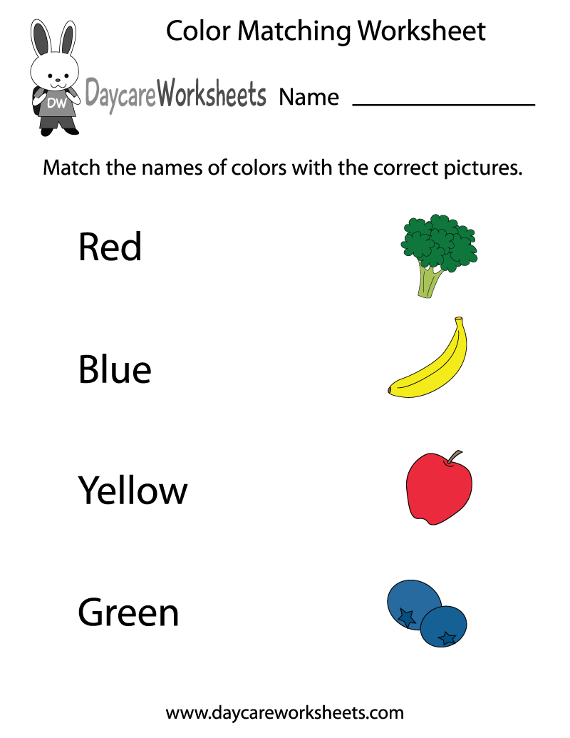 Free Preschool Color Matching Worksheet - Color Recognition Worksheets Free Printable