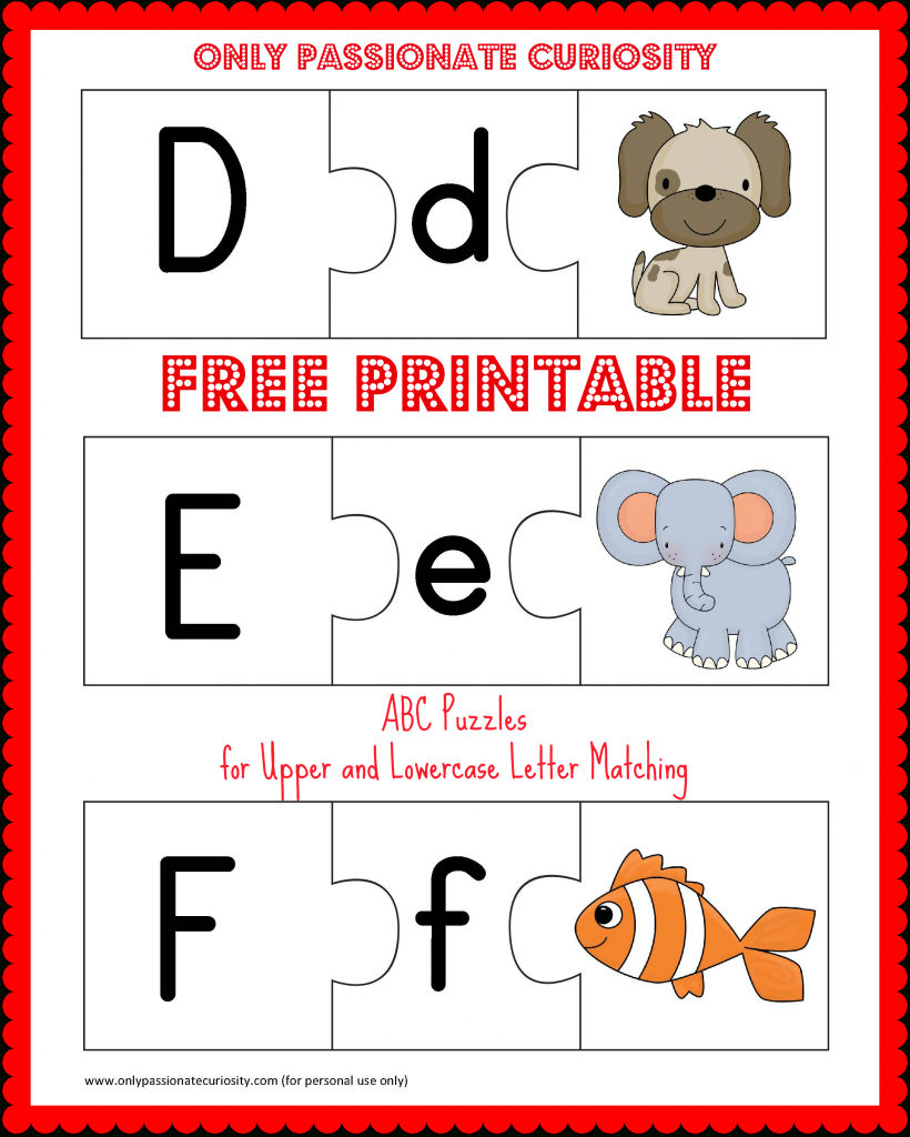 Free Printable Abc Puzzles | School Is Fun | Letter Matching, Upper - Free Printable Alphabet Puzzles