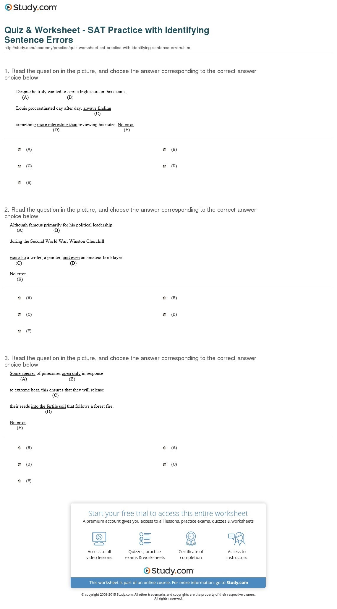 printable act practice test