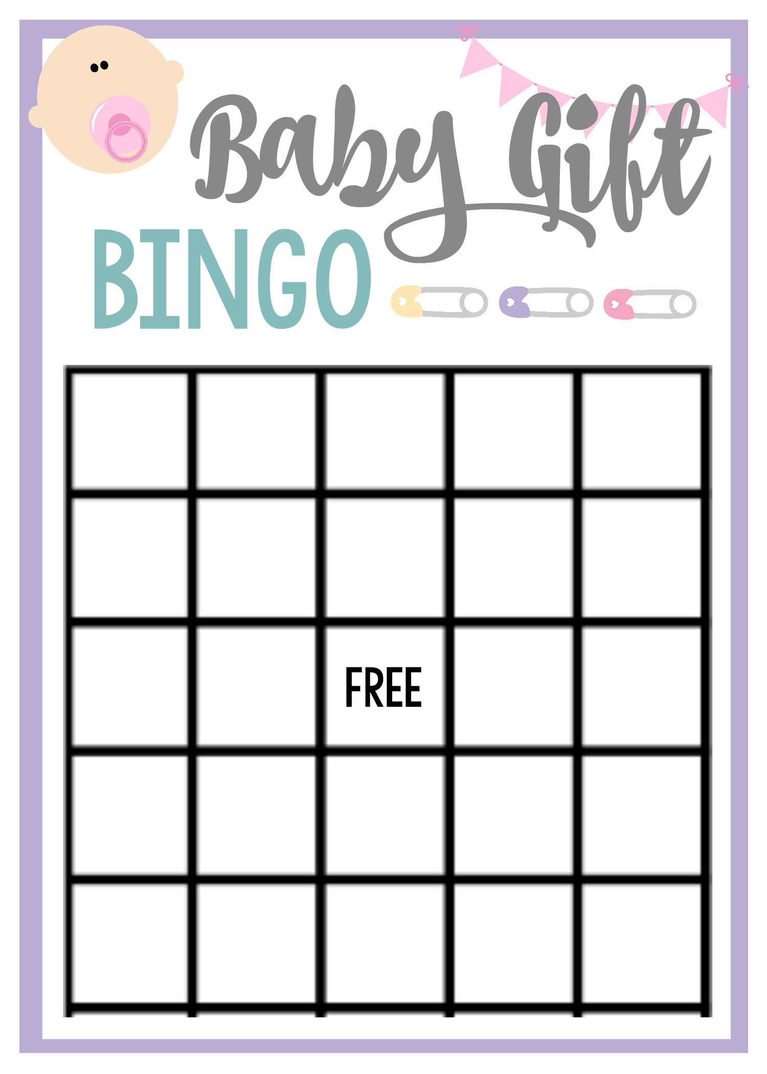 Free Printable Baby Shower Games For Large Groups – Fun-Squared - Baby Bingo Free Printable