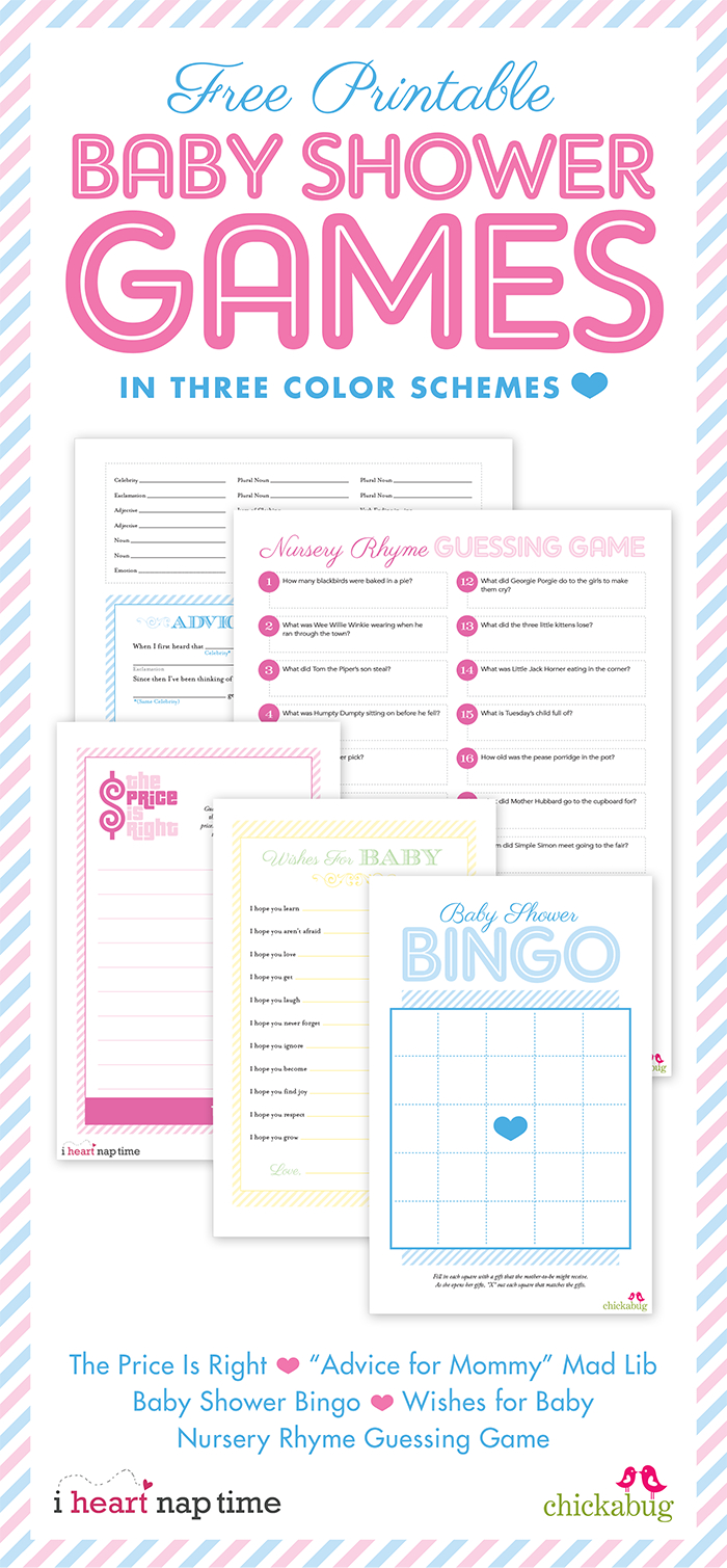 Free Printable Baby Shower Games {With I Heart Nap Time} | Chickabug - Free Printable Baby Shower Games