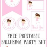 Free Printable Ballerina Party Set | Planners, Printables And   Free Printable Ballerina Birthday Invitations