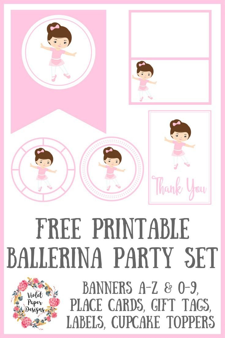 Free Printable Ballerina Party Set | Planners, Printables And - Free Printable Ballerina Birthday Invitations
