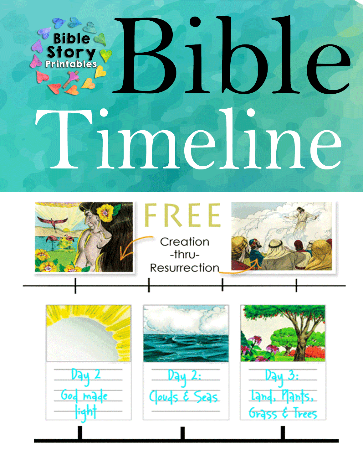 Free Printable Bible Timeline &amp; 200 Cards - Free Printable Bible Stories For Youth