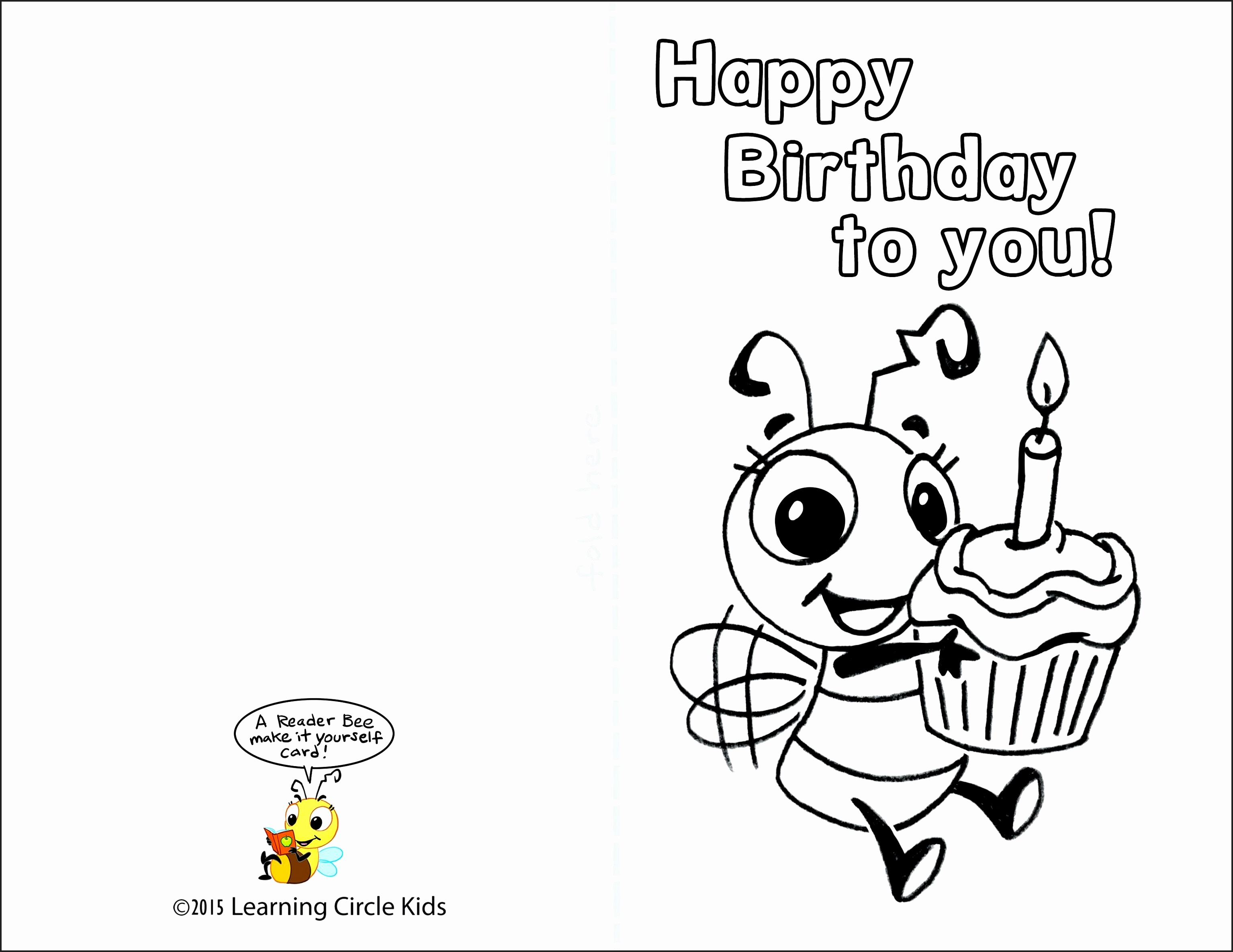 Free Printable Birthday Cards To Color - Printable Cards - Free Printable Cards To Color