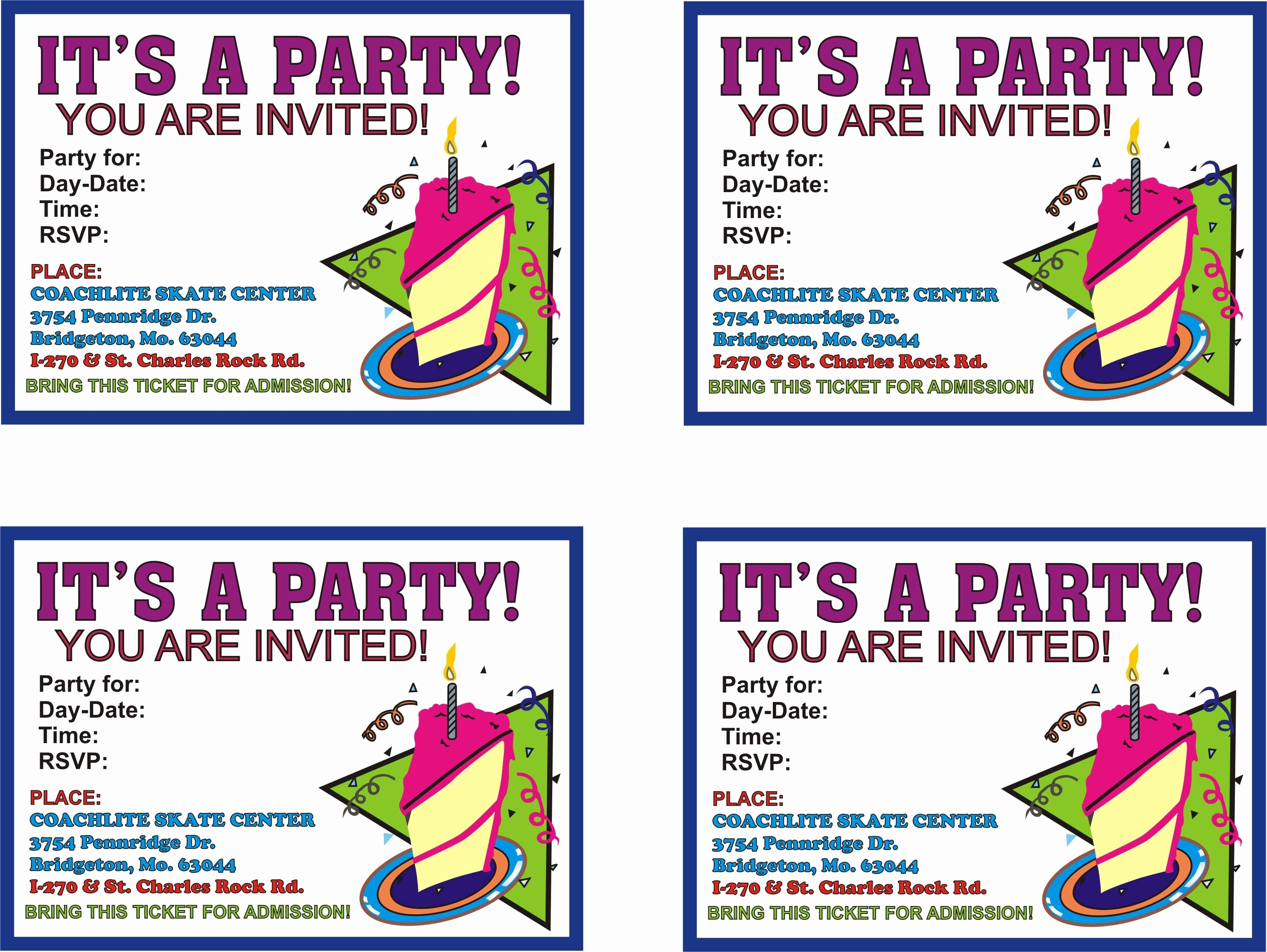 Birthday Party Flyer Templates Free