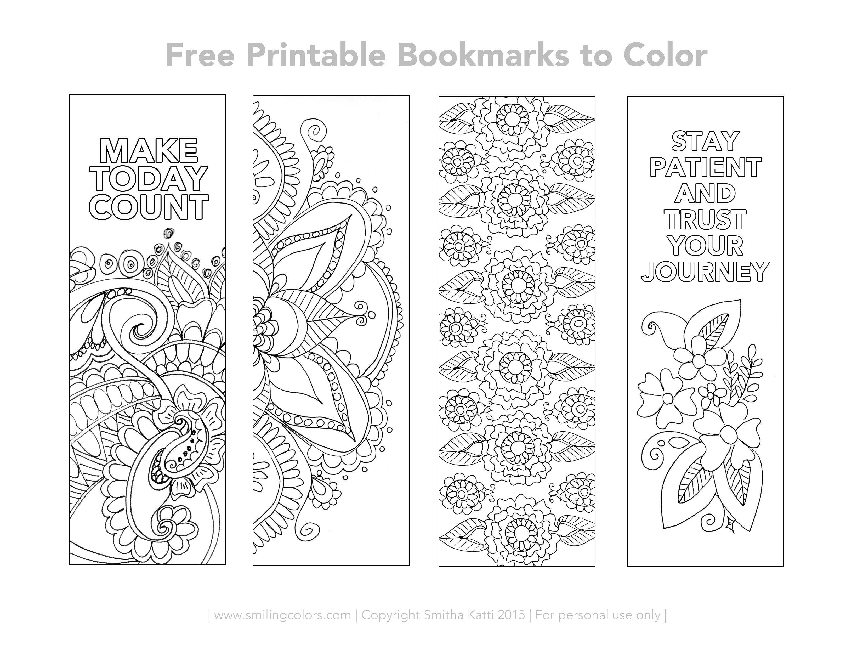 Free Coloring Pages For Adults Bookmarks Coloring Home Free