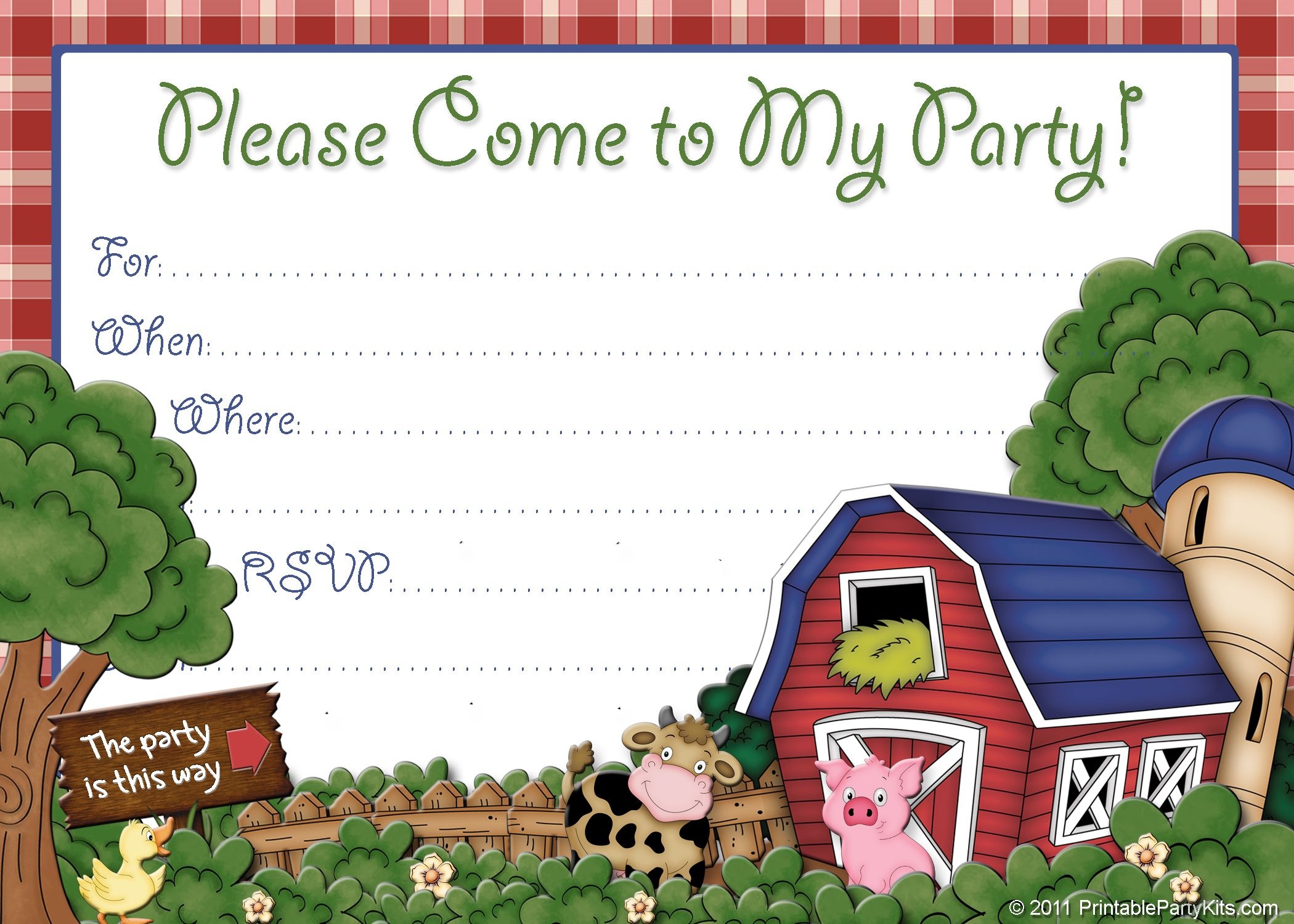 Free Printable Boys Birthday Party Invitations | Invitation Cards - Free Printable Farm Birthday Invitations
