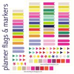 Free Printable Calendar Planner Flags And Markers   Ausdruckbare   Free Printable Diary 2015