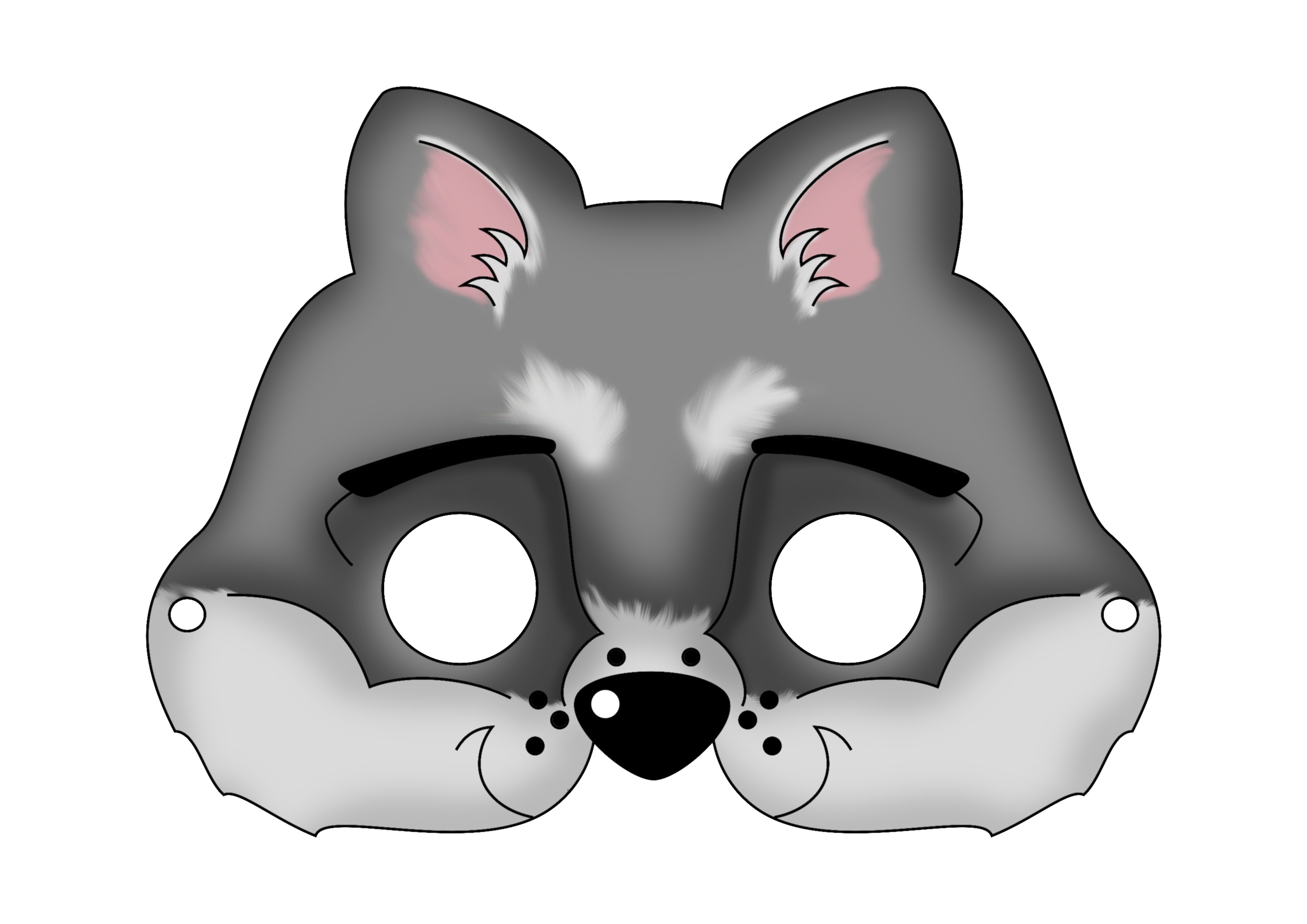 Free Printable Carnival Masks For Kids - Free Printable Wolf Face Mask ...