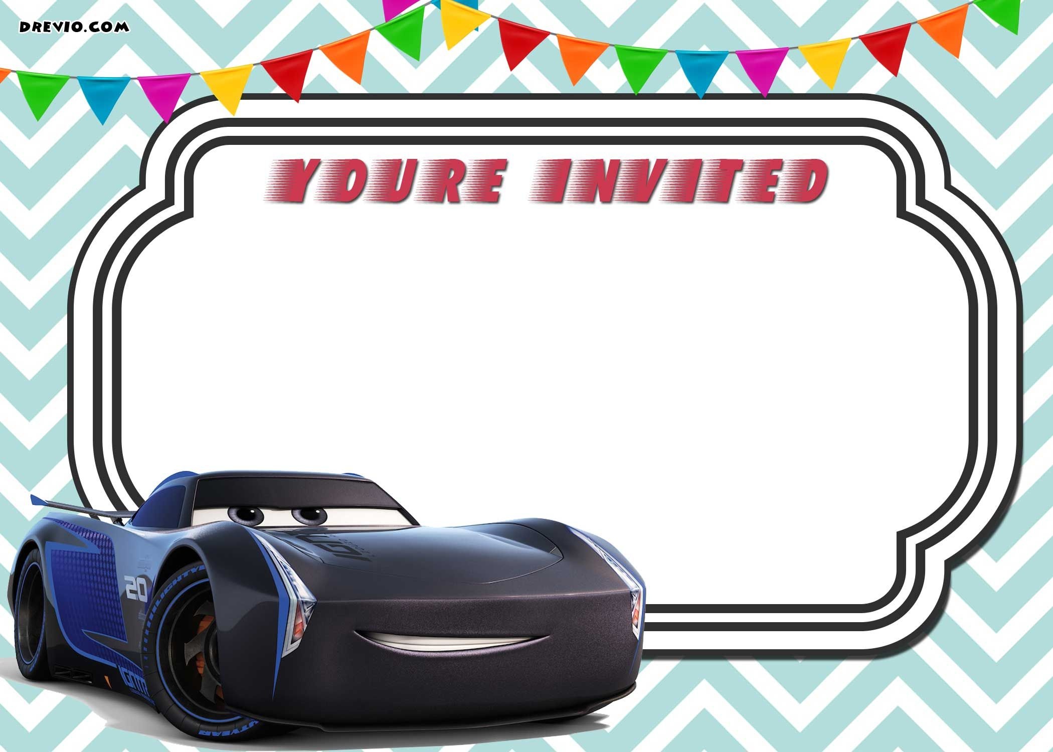 Free Printable Cars 3 Lightning Mcqueen Invitation Template | Free - Free Printable Car Template