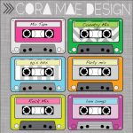 Free Printable Cassette Tape Clipart | Ra Door Decs | Party, 80S Party   Printable 90S Props Free
