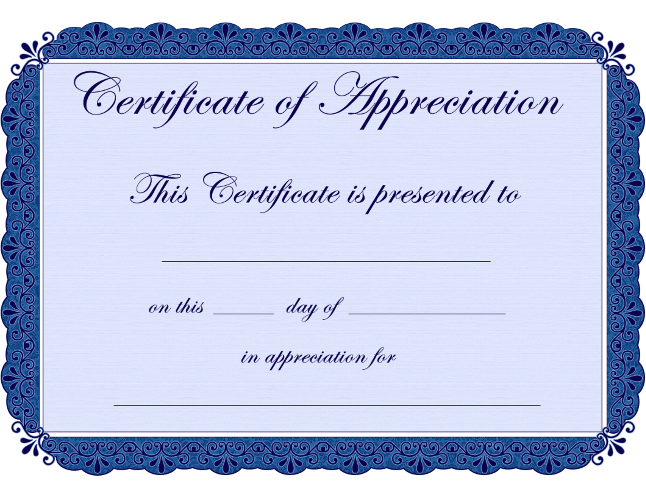 Free Printable Certificates Certificate Of Appreciation Certificate - Free Printable Blank Certificate Templates