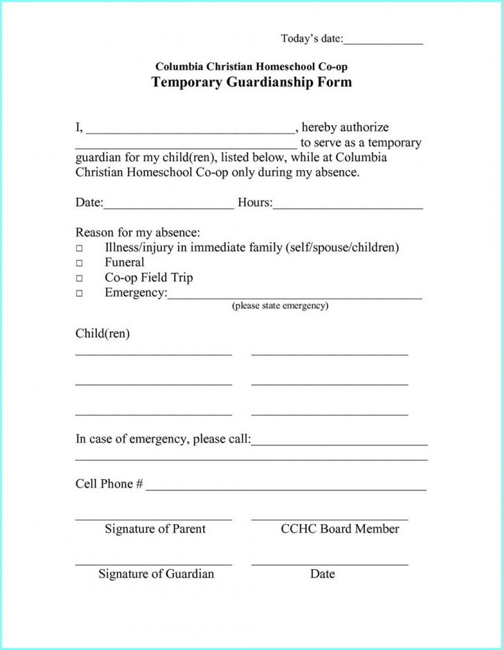 Free Printable Child Guardianship Forms