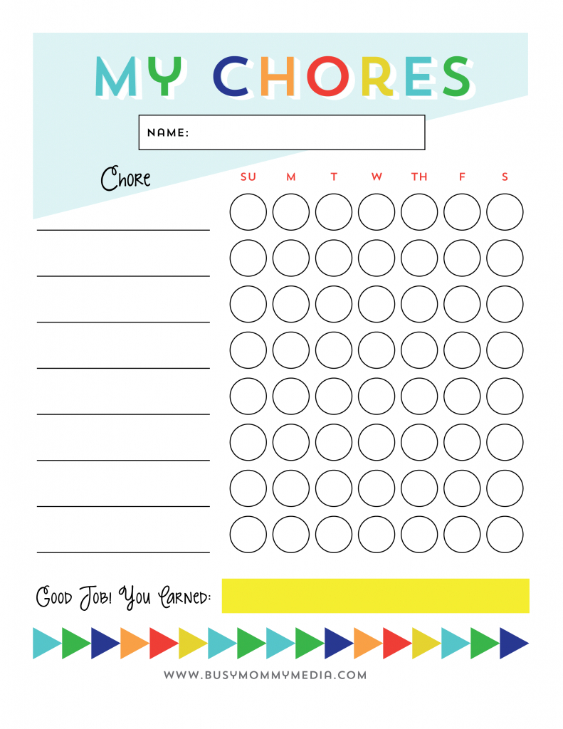 Free Printable - Chore Chart For Kids | Ogt Blogger Friends | Chore - Free Printable Pictures For Chore Charts