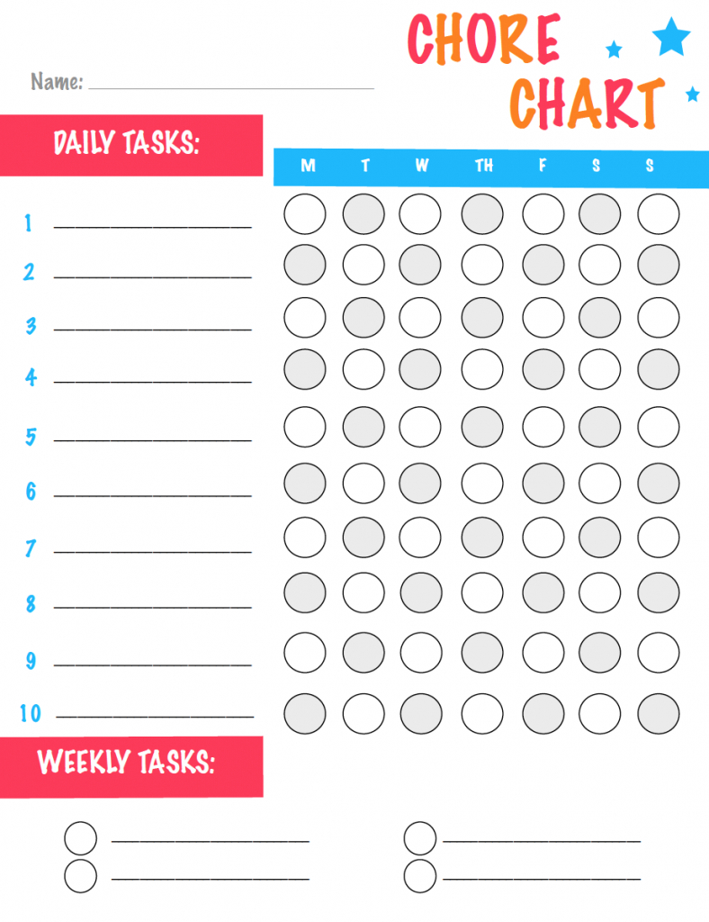 Free Printable Chore Chart - Frugal Fanatic - Free Printable Chore Charts