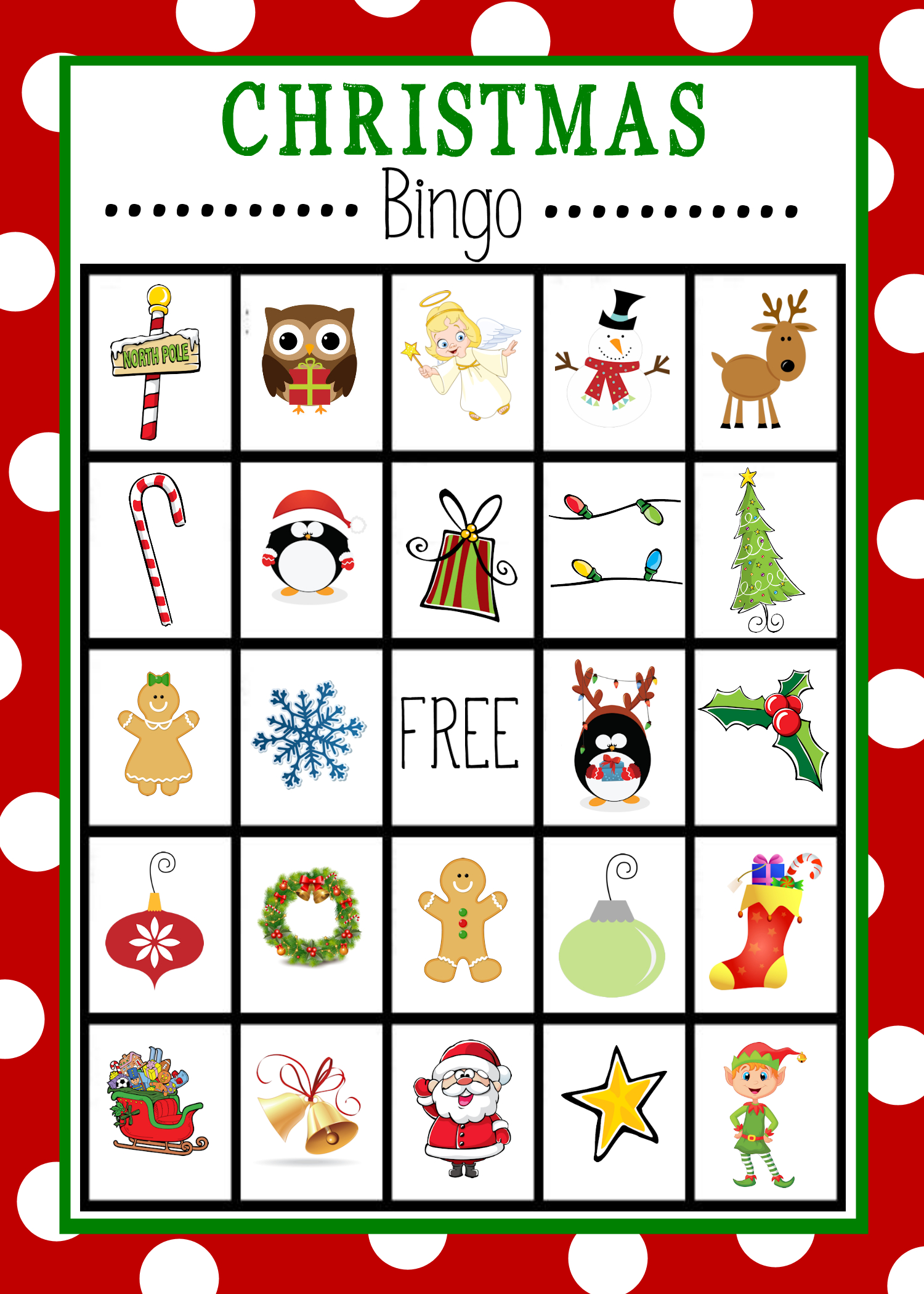 Free Printable Christmas Bingo Game | Christmas | Christmas Bingo - Free Printable Christmas Board Games