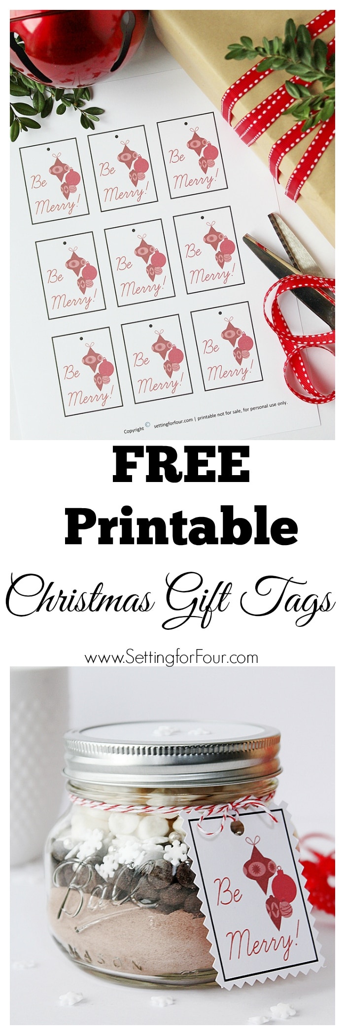 Free Printable Christmas Gift Tags - Setting For Four - Diy Christmas Gift Tags Free Printable