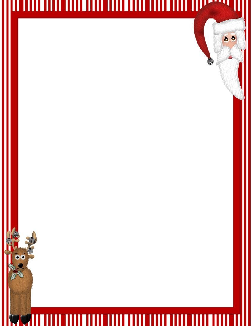Free Printable Christmas Stationary Borders | Christmasstationery - Free Printable Santa Paper