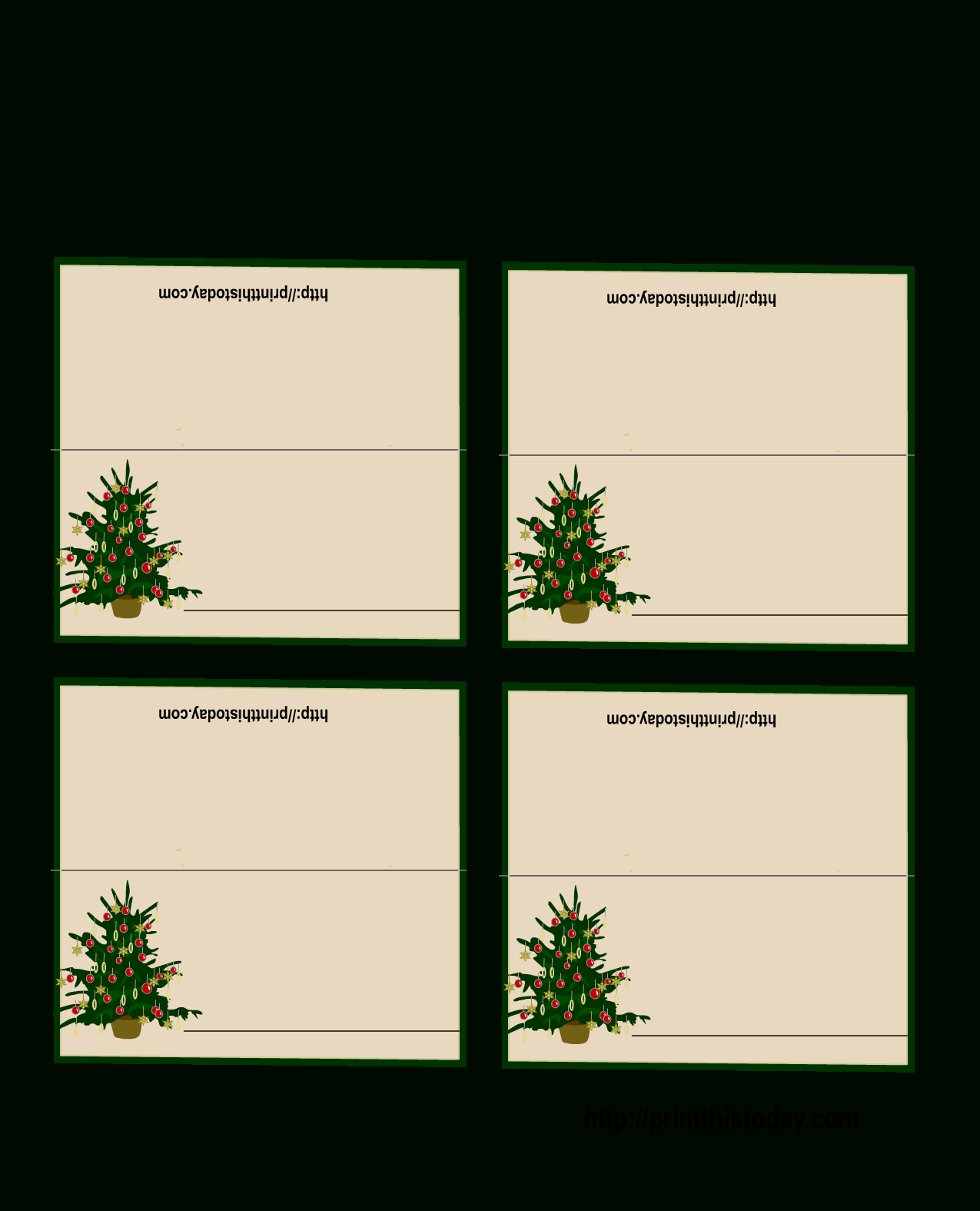 Free Printable Christmas Tree Place Cards | *+* Free Holiday - Free Printable Christmas Tent Cards