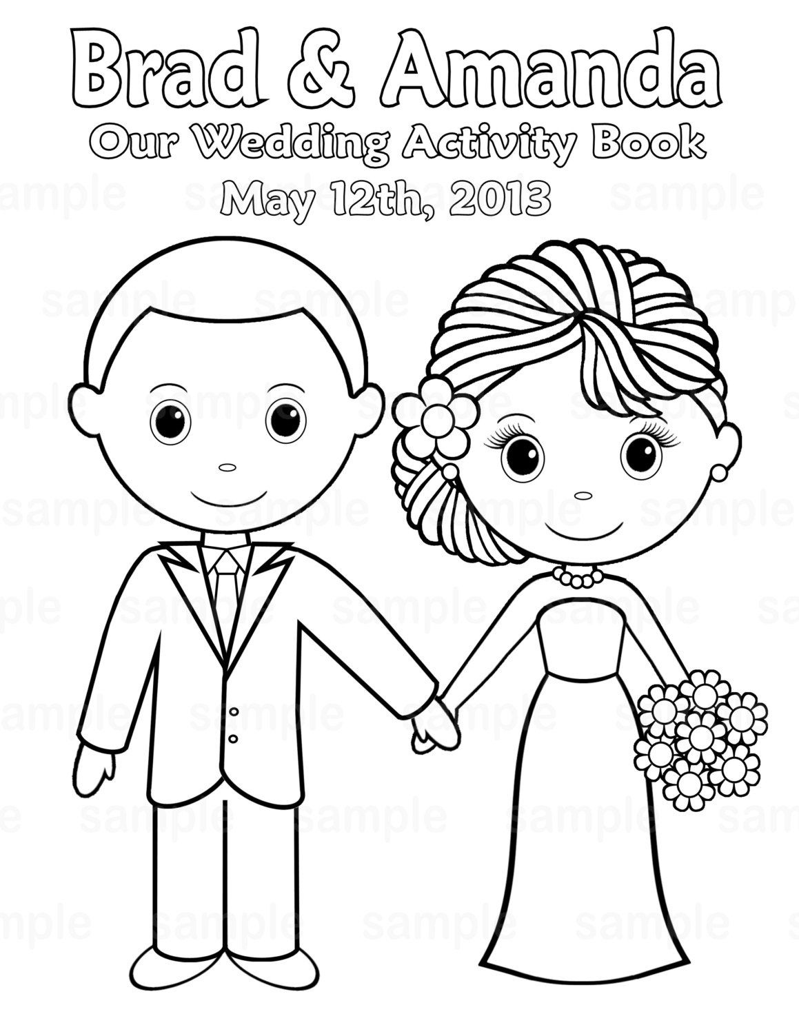Free Printable Coloring Pictures Wedding | Printable Personalized - Wedding Coloring Book Free Printable