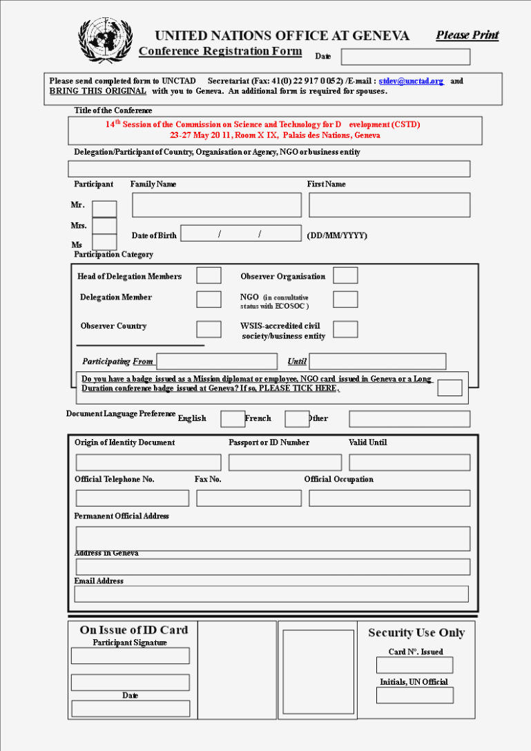 Free Printable Conference Registration Form Word | Templates At - Free Printable Membership Forms